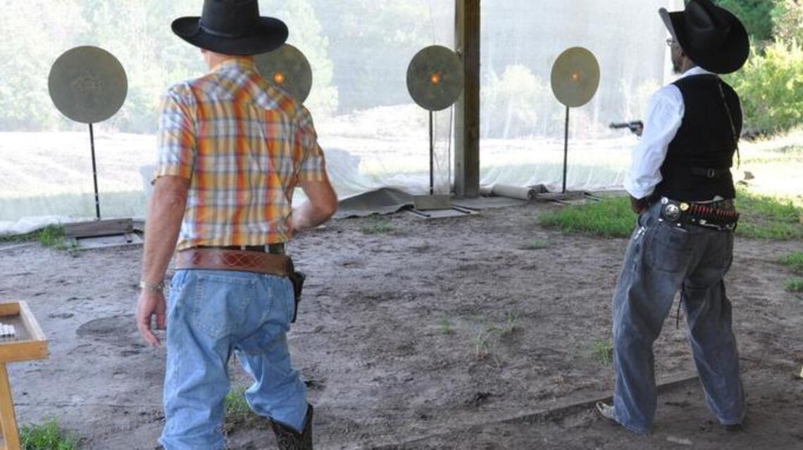 What you have to do to win a Cowboy Fast Draw shooting competition