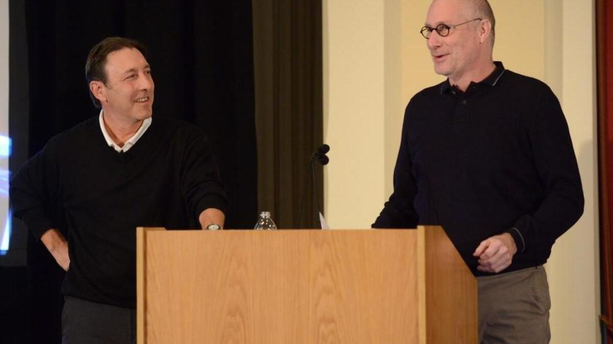 Tarrytown, NY - November 28, 2012 - Tarrytown House Conference Center: George Bodenheimer and John Skipper during the FY13 Priorities Meeting.