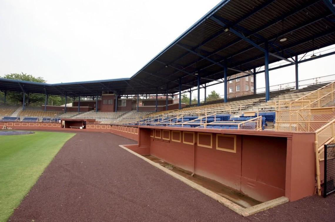 The old Durham Athletic Park, undergoing renovations.