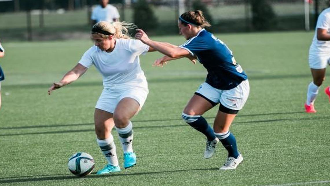 Emily Turgeon, a Gibbons graduate, plays for Oak City Futbol Club, a local women’s soccer league team. She mentors and trains a current Gibbons player, Emily Pierce, who is Oak City’s youngest player and only in high school.