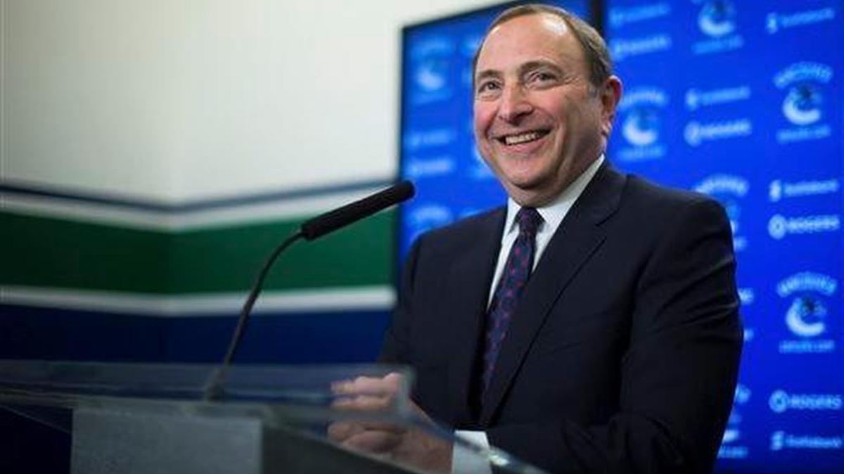 NHL Commissioner Gary Bettman responds to questions during a news conference, Friday, Jan. 30, 2015 in Vancouver, British Columbia.