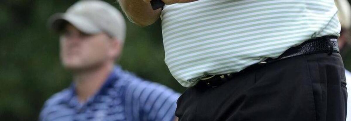 Paul Simson of Raleigh drives his ball in July 2012 during the Carolinas Amateur golf tournament in Charlotte. Simson won his second straight Durham Senior Amateur on Tuesday.