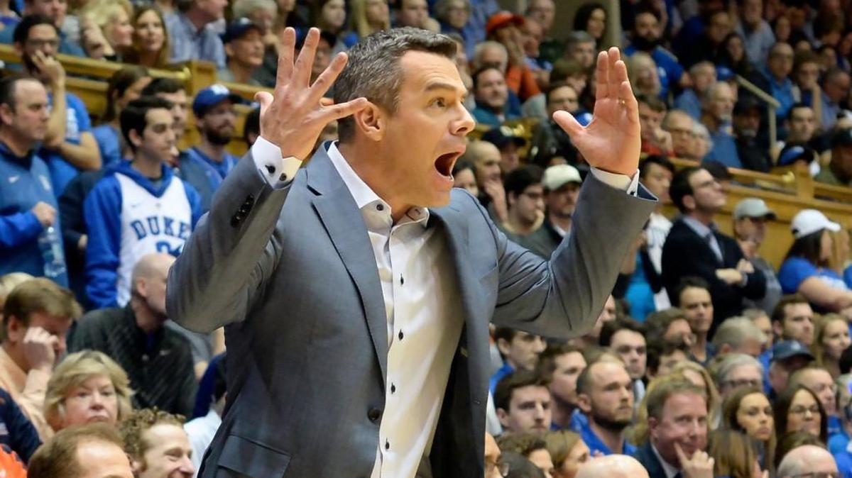 “Why won’t you vote us No. 1?” Virginia head coach Tony Bennett seems to scream (but actually isn’t). Virginia won at Duke 65-63 on Saturday, but it wasn’t enough to move the Cavaliers past Villanova.