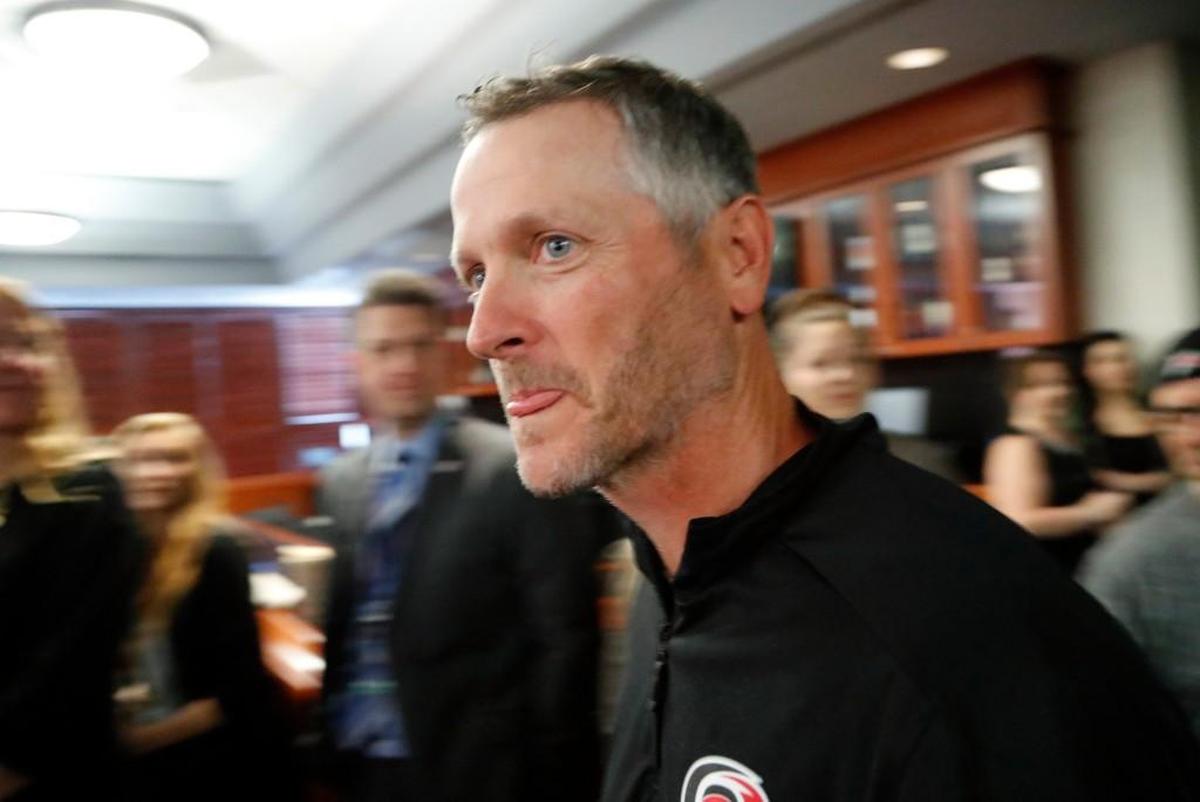 Thomas Dundon arrives before he was introduced as the buyer and new majority owner of the Carolina Hurricanes at a press conference held at PNC Arena ion Jan. 12, 2018.