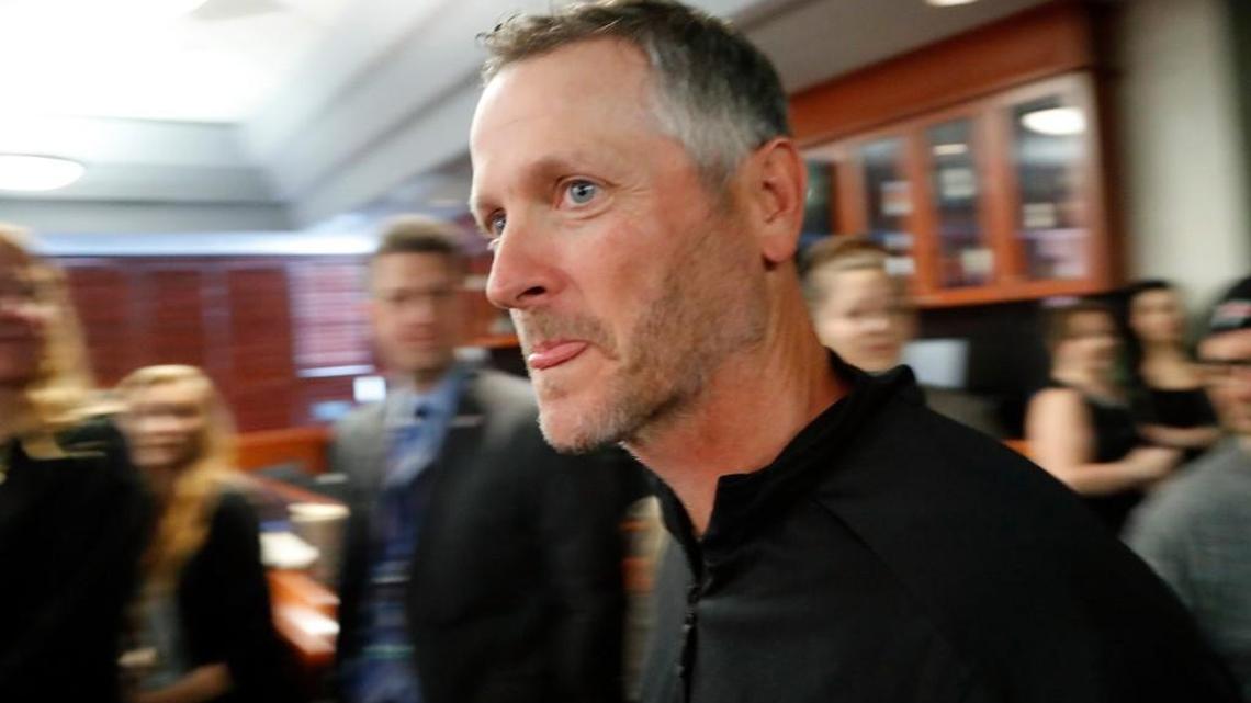 Thomas Dundon arrives before he was introduced as the buyer and new majority owner of the Carolina Hurricanes at a press conference held at PNC Arena ion Jan. 12, 2018.