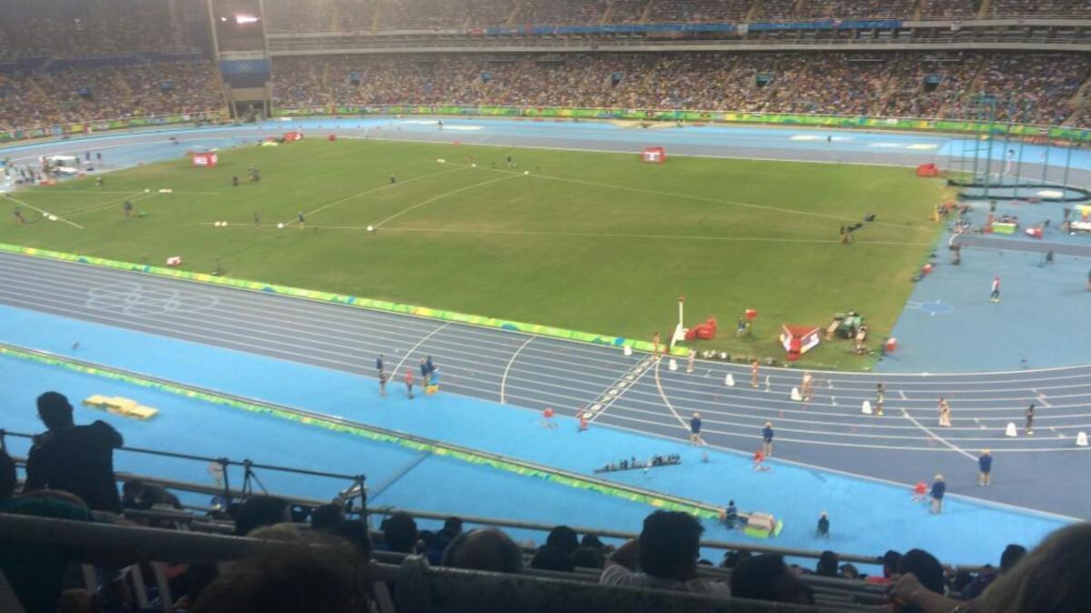 The calm before the Usain Bolt storm at Olympic Stadium on Thursday.