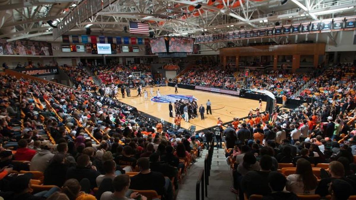 The high-definition video board hanging over the court at Gore Arena is only 2 weeks old, part of Campbell’s quick turnaround to get ready to host the Big South Tournament on just four months’ notice.