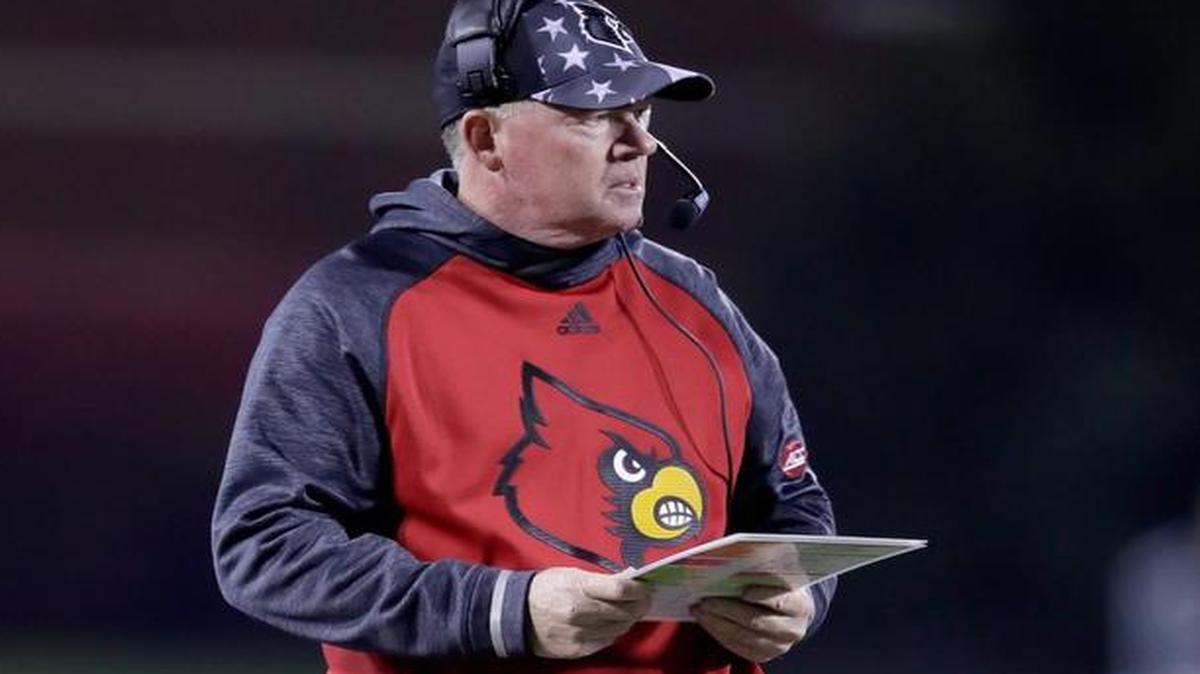 Louisville coach Bobby Petrino watches his team play Wake Forest at Papa John’s Cardinal Stadium on Nov. 12.
