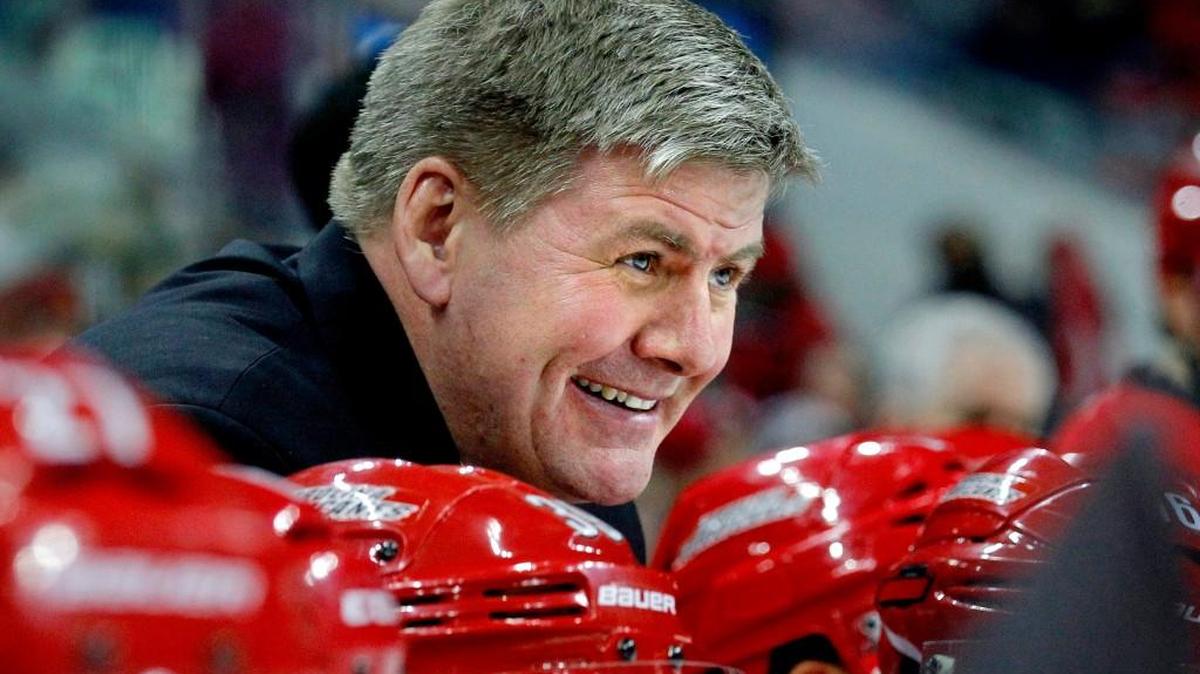 The Canes head coach Bill Peters and the players enjoy themselves during an NHL game played between the Carolina Hurricanes and the Buffalo Sabres a PNC Arena in Raleigh on Jan. 8, 2015. The Canes beat the Sabres.