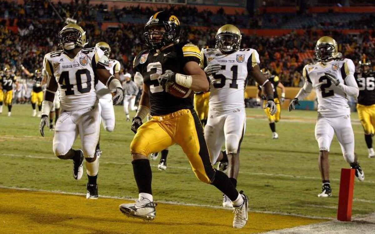 
As a freshman in 2010, Brandon Wegher scored the clinching touchdown for Iowa in an Orange Bowl victory over Georgia Tech. By the next August, he was gone, starting an odyssey that only now has him getting his NFL shot, with the Carolina Panthers.
